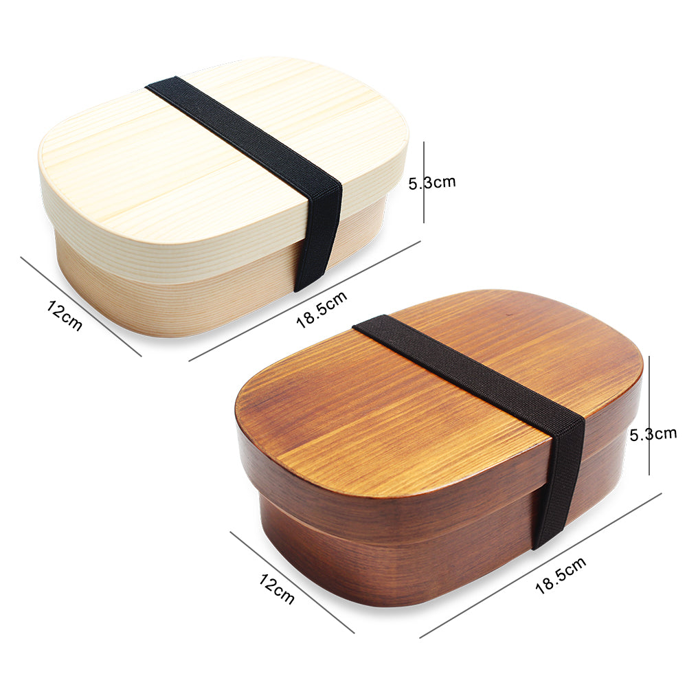 Lunch Box Bento ovale en bois couleur blanche
loading=