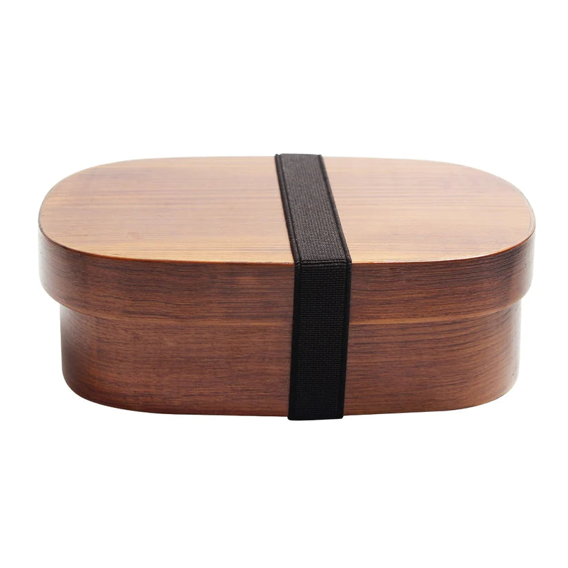 Lunch Box Bento ovale en bois couleur marrant
loading=