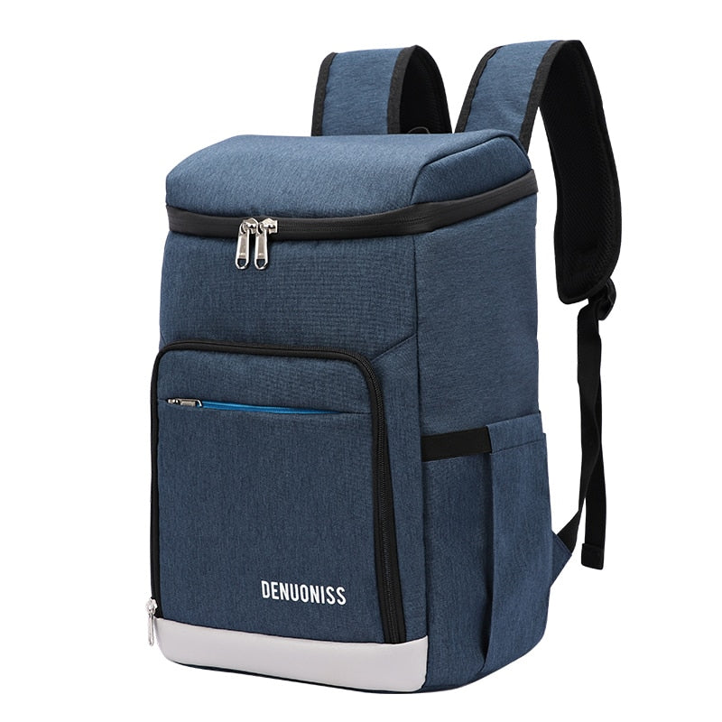 sac a dos isotherme bleu 28 litres ou 23 litres avec compartiments vue de face
loading=