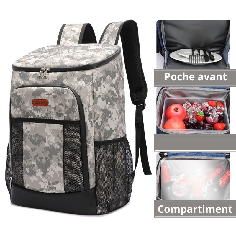 Sac à dos isotherme gris camouflage 30L
loading=
