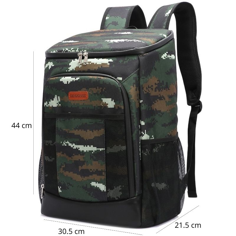 sac a dos isotherme 30 Litres vert camouflage avec compartiments vue de face
loading=