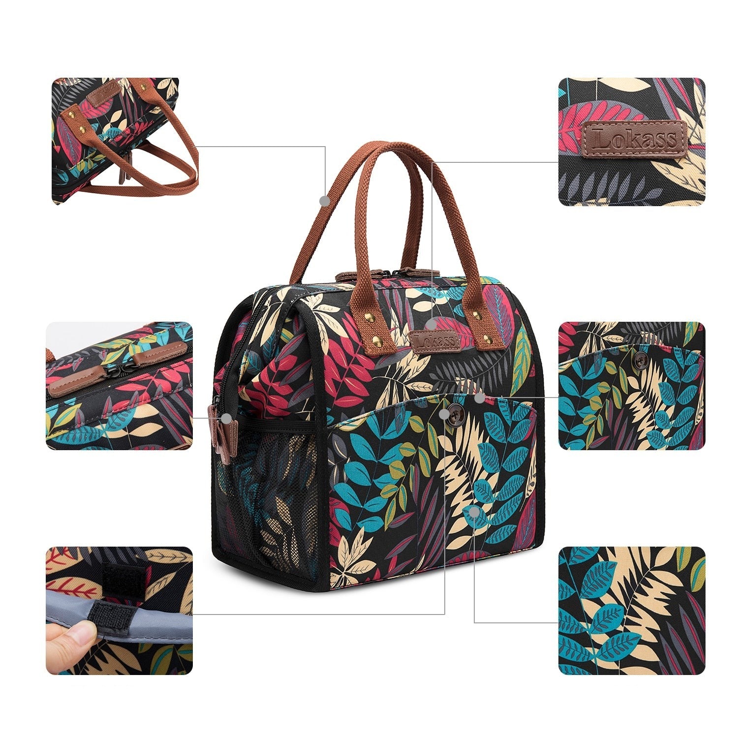 Sac Isotherme Repas Feuilles Multicolore