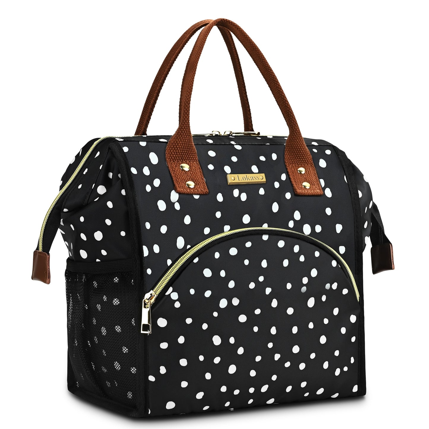 Sac isotherme repas noir motif tâches blanches

    
    loading=