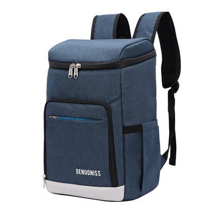 sac a dos isotherme bleu 28 litres ou 23 litres avec compartiments vue de face