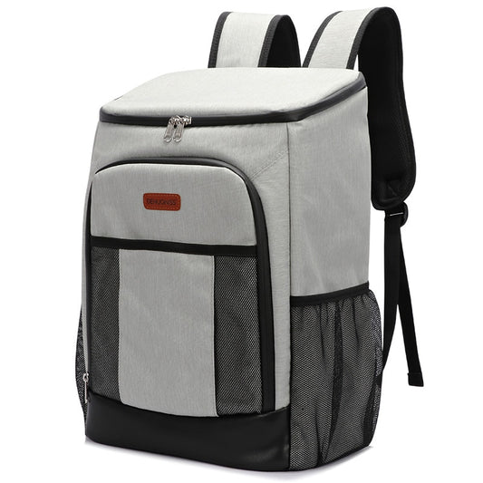 sac a dos isotherme gris 30 litres avec compartiments vue de face