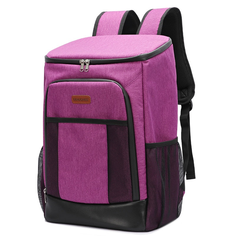 sac a dos isotherme violet  30 litres avec compartiments vue de face

    
    loading=